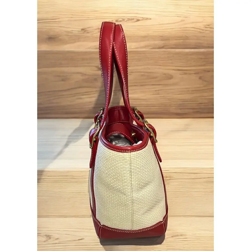 Vintage Coach 8909 Woven Straw Tote
